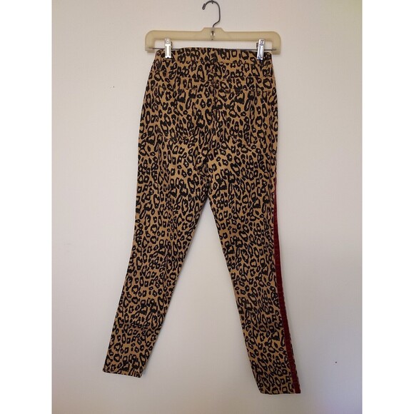 Venus Womens Leopard Print With Red Stripe Casual Pants Size 4 - Picture 2 of 3